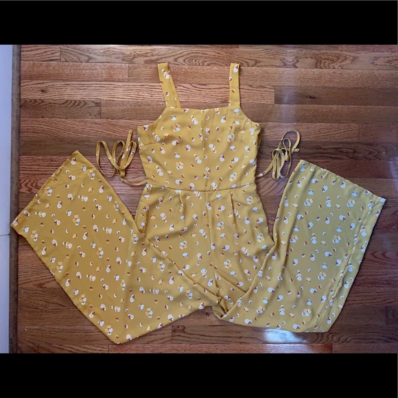 Blue Rain Francesca Flowered Yellow Jumpsuit - Picture 2 of 11